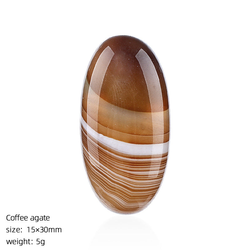 Natural Stone Jewelry Accessory With Polished Agate Inlay In Retro Style