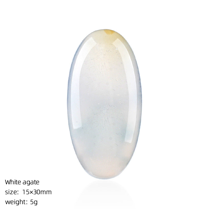 Natural Stone Jewelry Accessory With Polished Agate Inlay In Retro Style