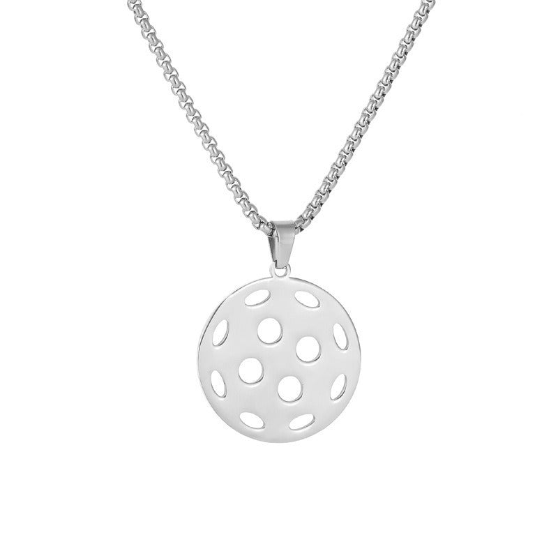 Round Gold Unisex Necklace With 304 Stainless Steel Box Chain Featuring Artificial Pearl And Titanium Steel Pendant
