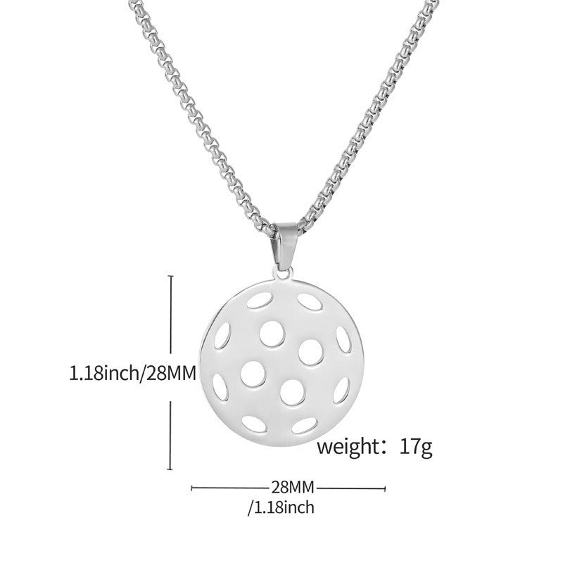 Round Gold Unisex Necklace With 304 Stainless Steel Box Chain Featuring Artificial Pearl And Titanium Steel Pendant