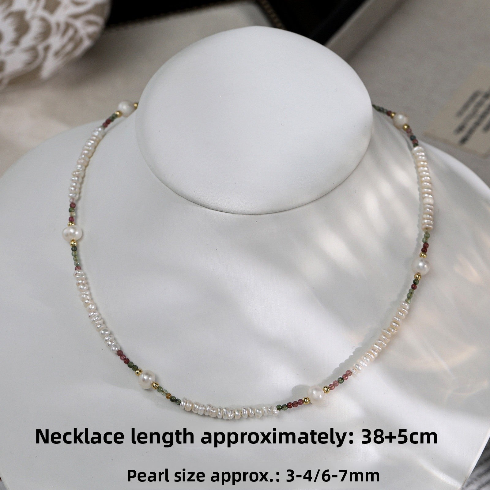 New Style Color Block Necklace Featuring 4-5mm Baroque Freshwater Pearls With Copper Metal