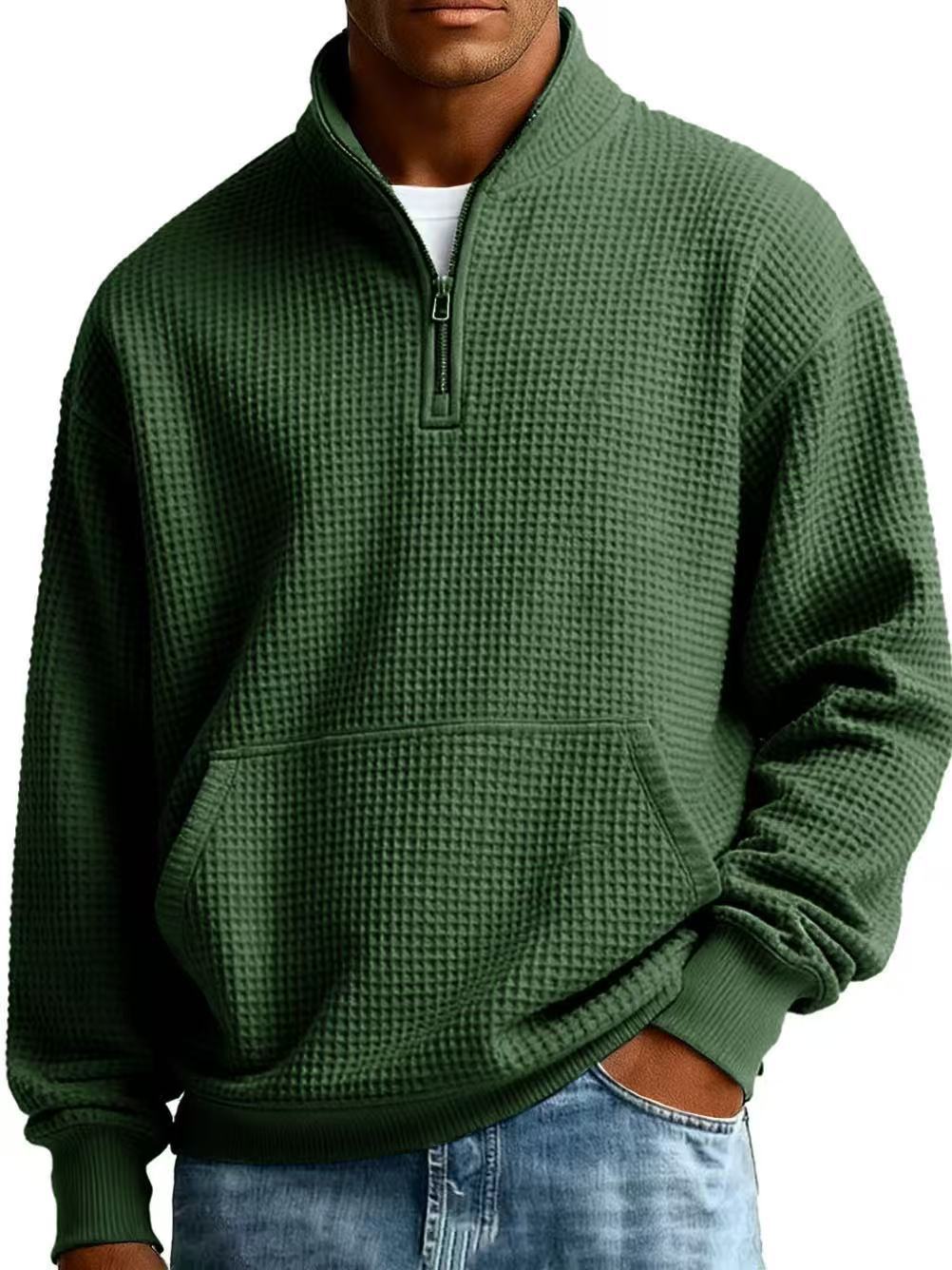 Men's Navy Blue Solid Color Long Sleeve Hoodie In Simple Style With Polyester Fabric