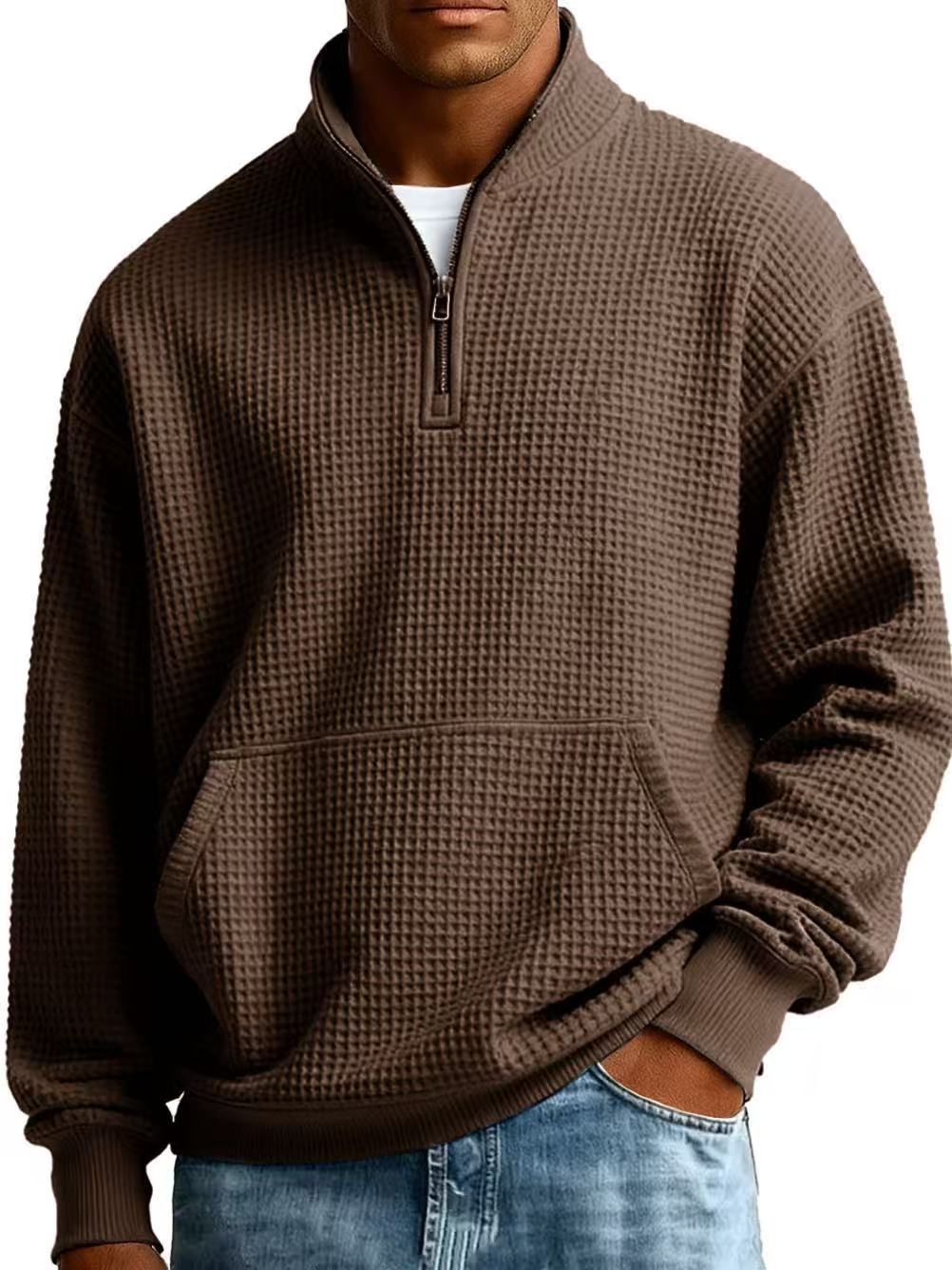 Men's Navy Blue Solid Color Long Sleeve Hoodie In Simple Style With Polyester Fabric