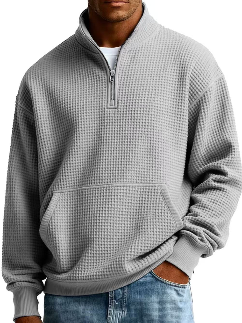 Men's Navy Blue Solid Color Long Sleeve Hoodie In Simple Style With Polyester Fabric