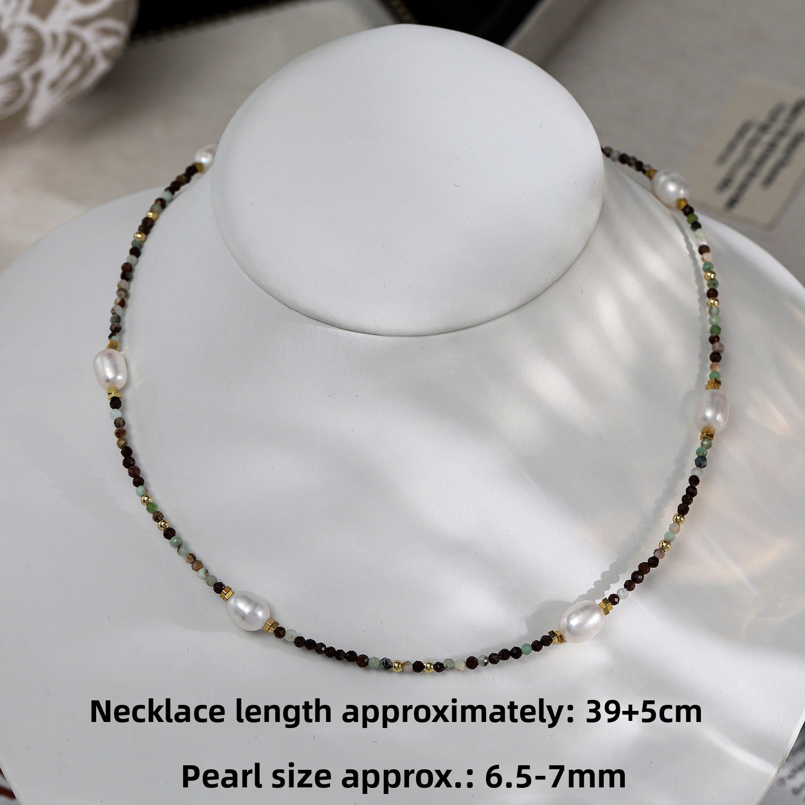 New Style Color Block Necklace Featuring 4-5mm Baroque Freshwater Pearls With Copper Metal
