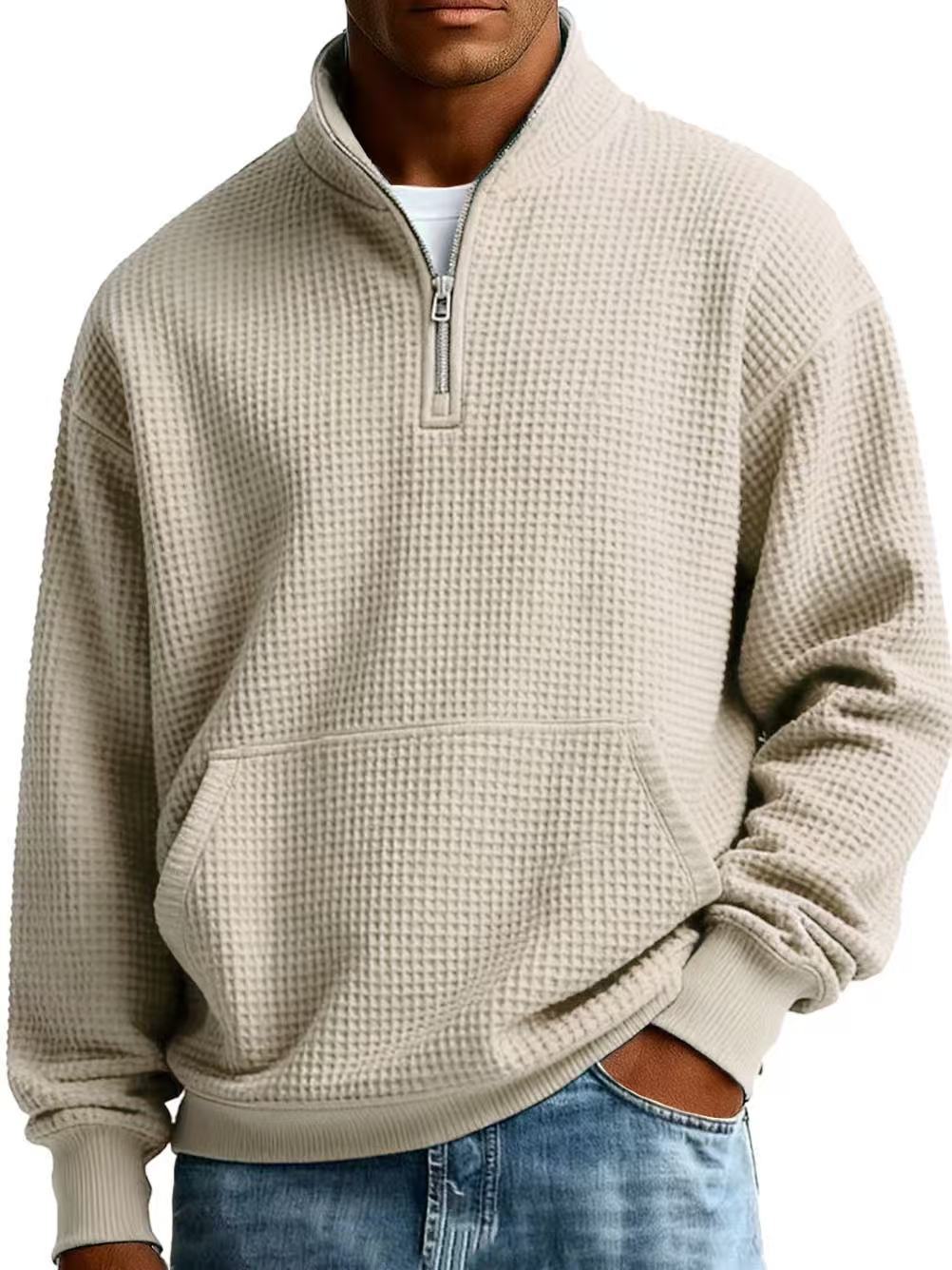 Men's Navy Blue Solid Color Long Sleeve Hoodie In Simple Style With Polyester Fabric
