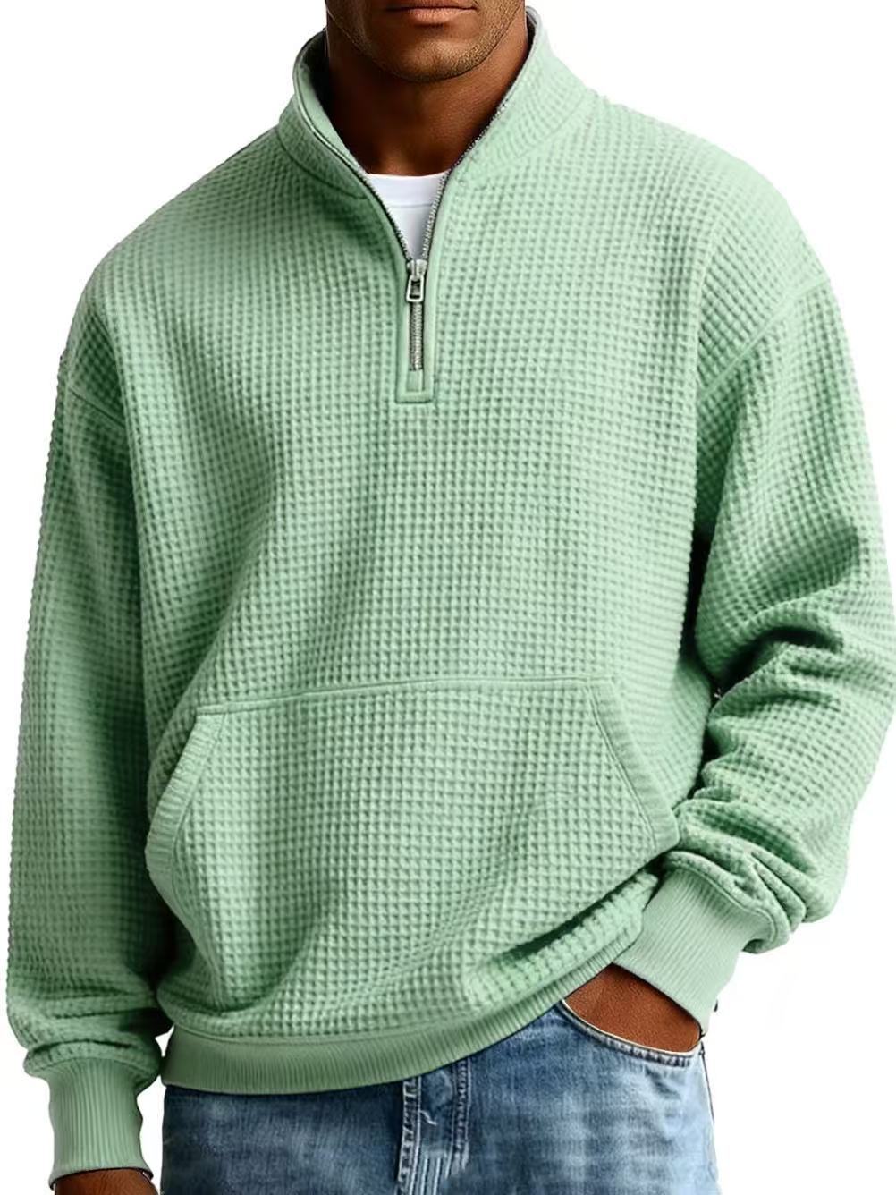 Men's Navy Blue Solid Color Long Sleeve Hoodie In Simple Style With Polyester Fabric