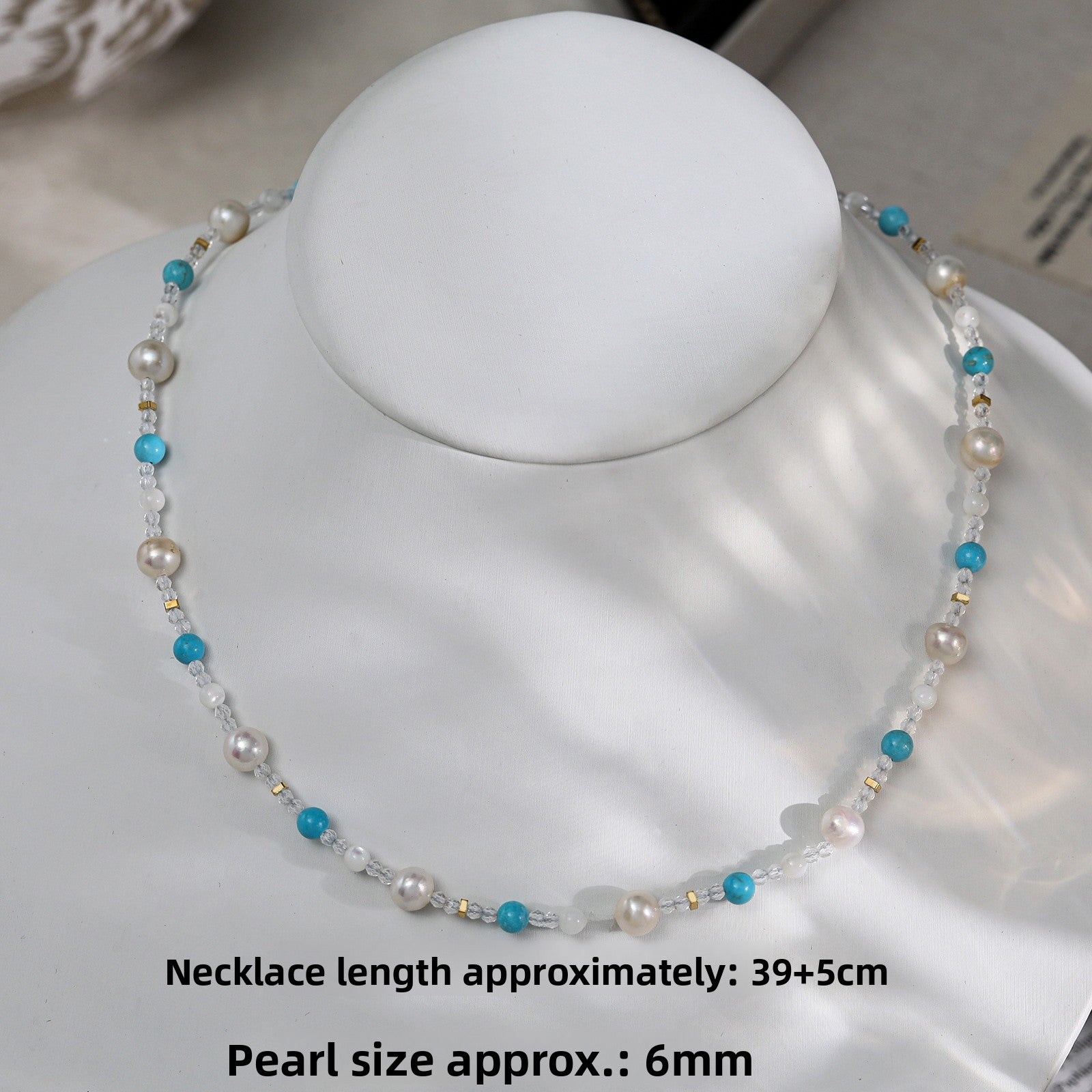 New Style Color Block Necklace Featuring 4-5mm Baroque Freshwater Pearls With Copper Metal