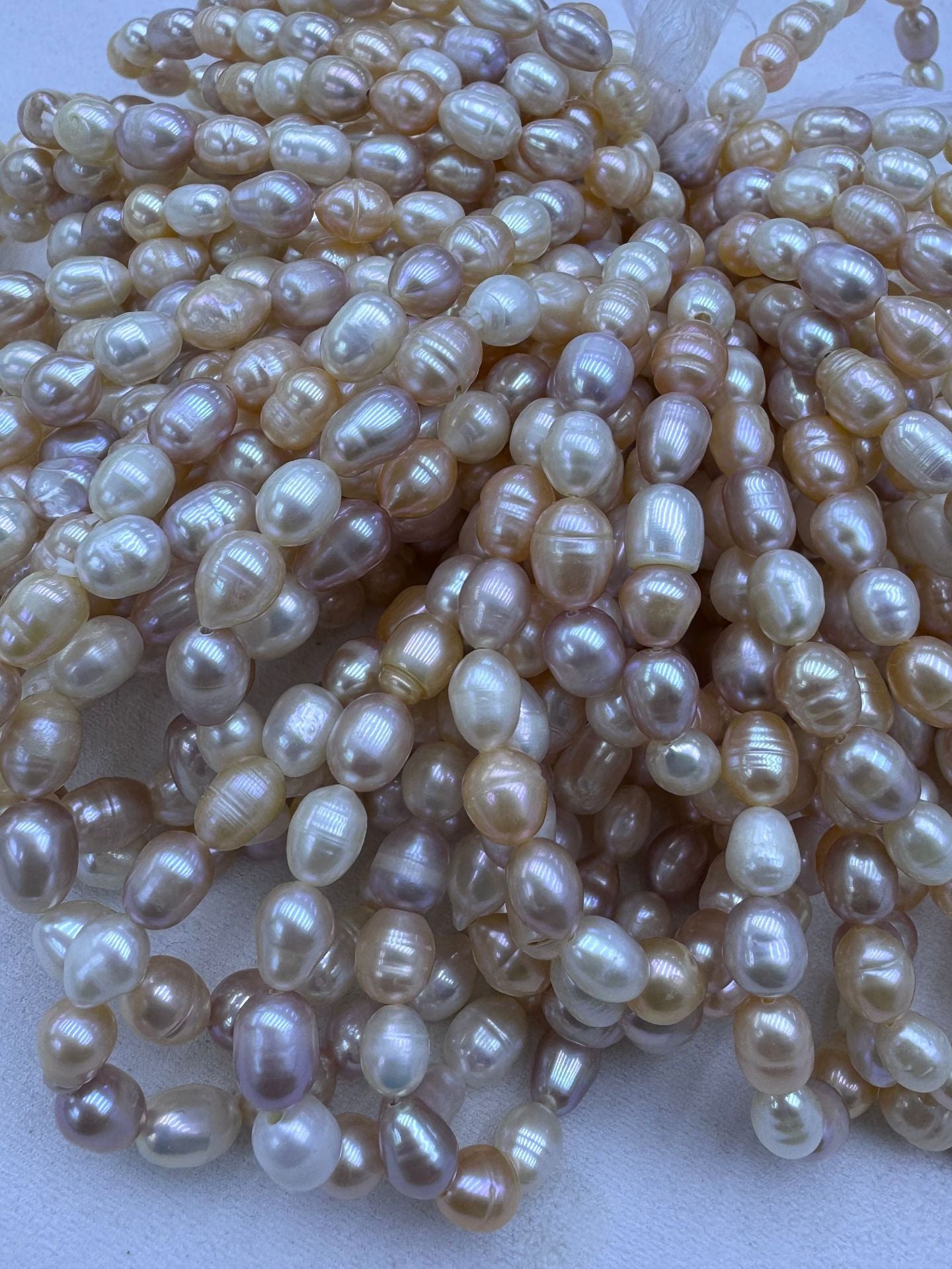 Simple Style Freshwater Pearl Bracelet With Natural White 6-7mm Rice-Shaped Pearls