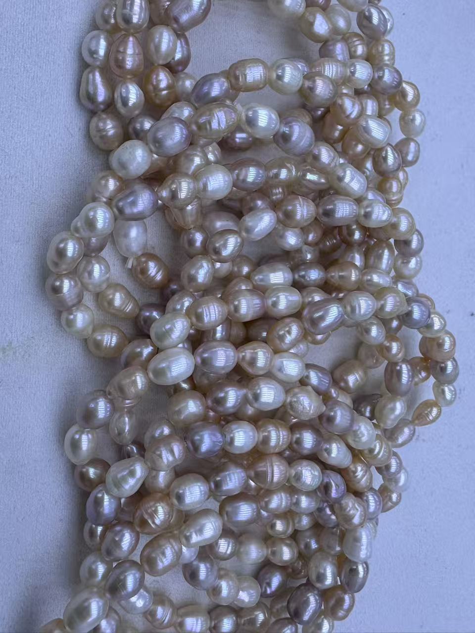Simple Style Freshwater Pearl Bracelet With Natural White 6-7mm Rice-Shaped Pearls