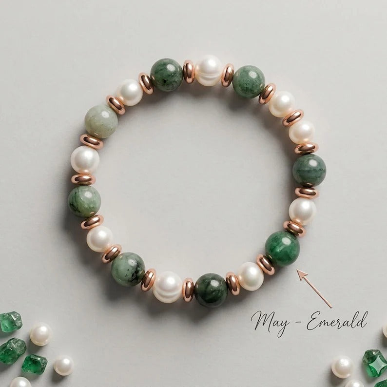 Elegant Freshwater Pearl Beaded Bracelet For Women With Elastic String Chain