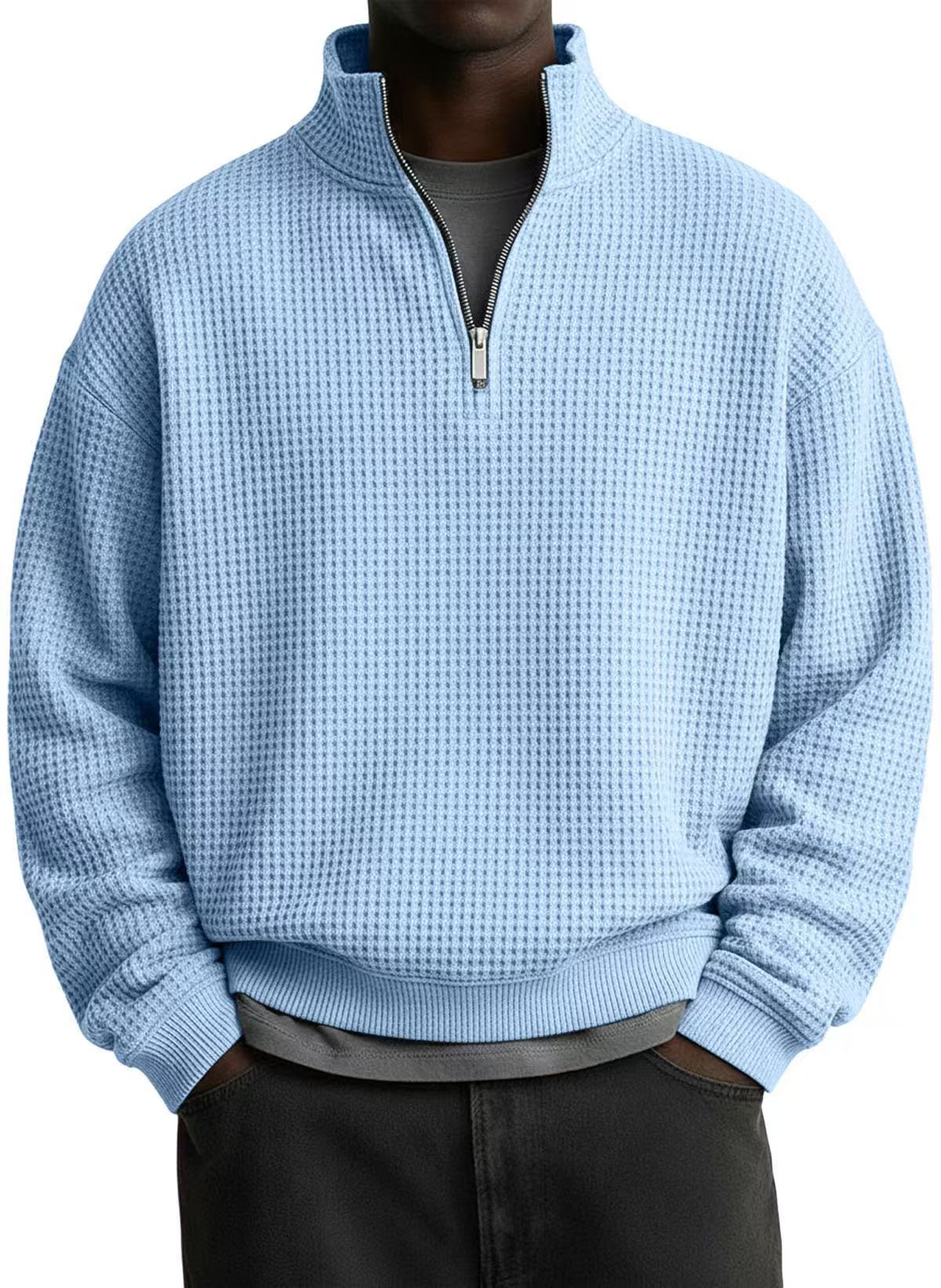 Men's Casual Solid Color Light Purple Long Sleeve Hoodie In Polyester Fabric
