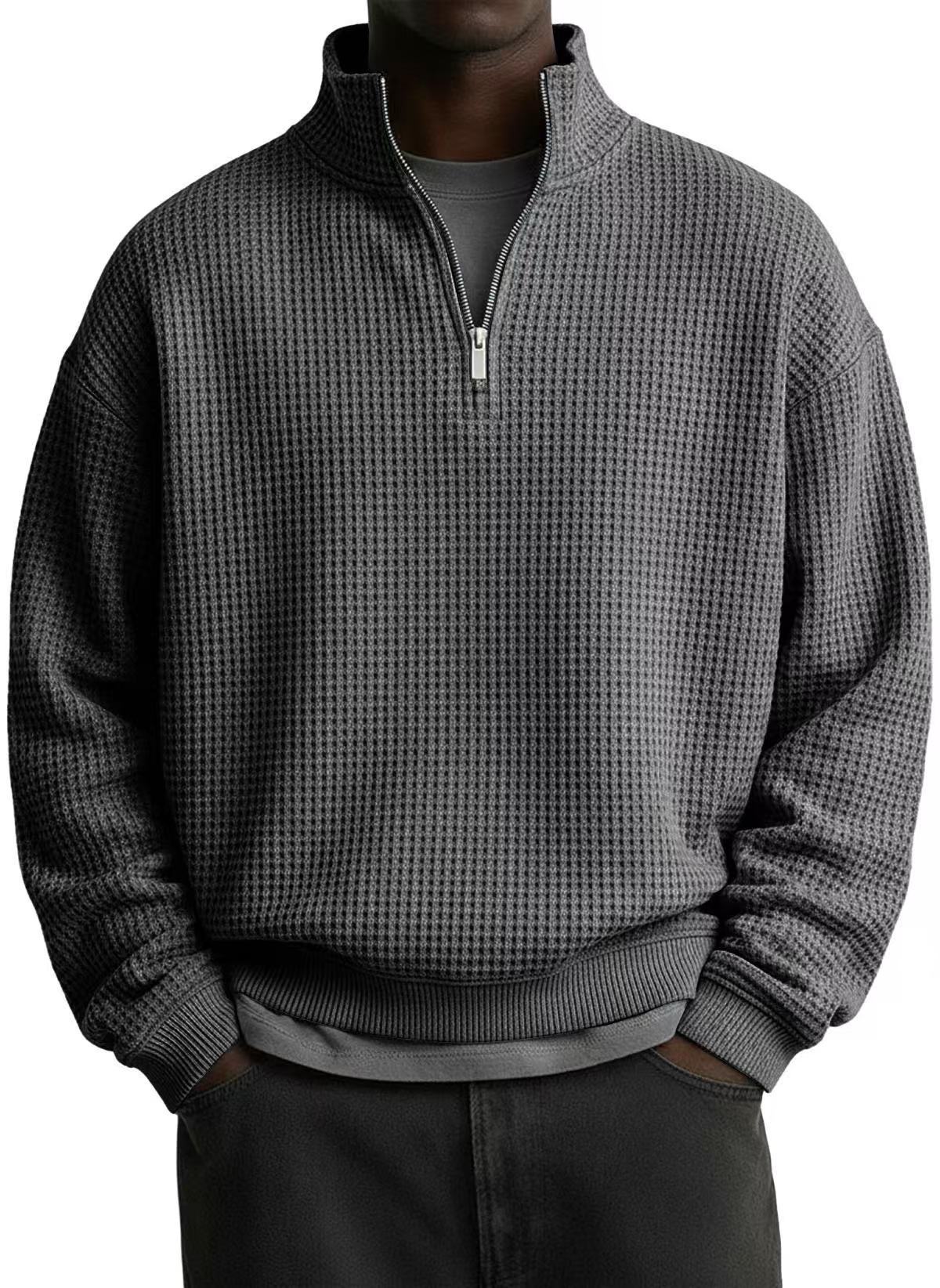 Men's Casual Solid Color Light Purple Long Sleeve Hoodie In Polyester Fabric