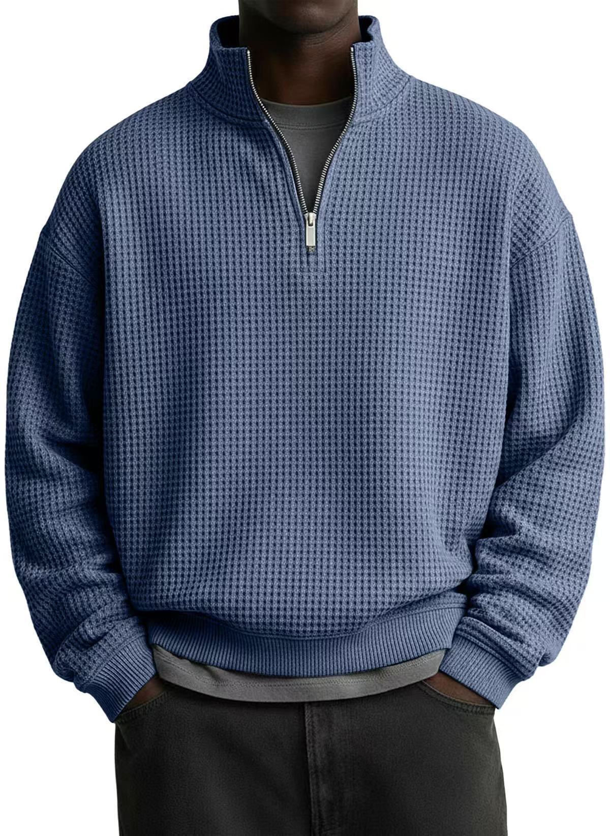 Men's Casual Solid Color Light Purple Long Sleeve Hoodie In Polyester Fabric