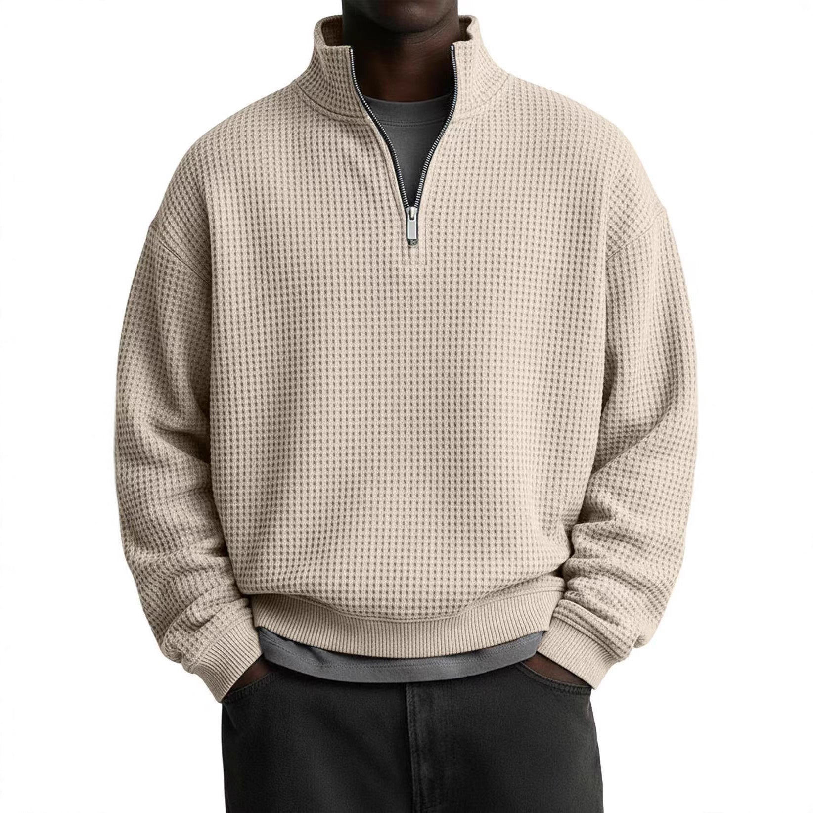 Men's Casual Solid Color Light Purple Long Sleeve Hoodie In Polyester Fabric