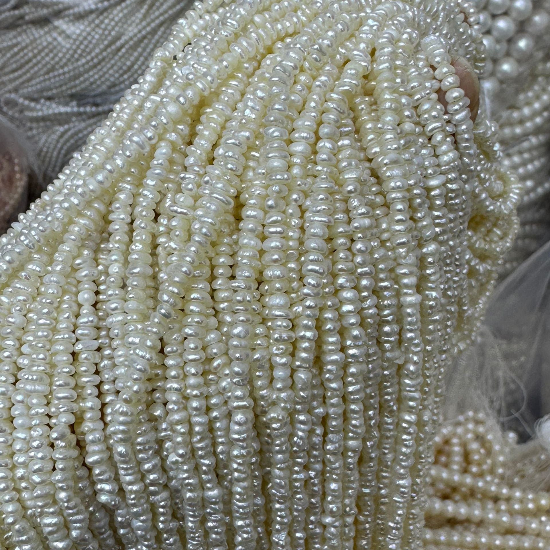 Baroque Style Freshwater Pearl Necklace Featuring Natural White Baroque Pearls