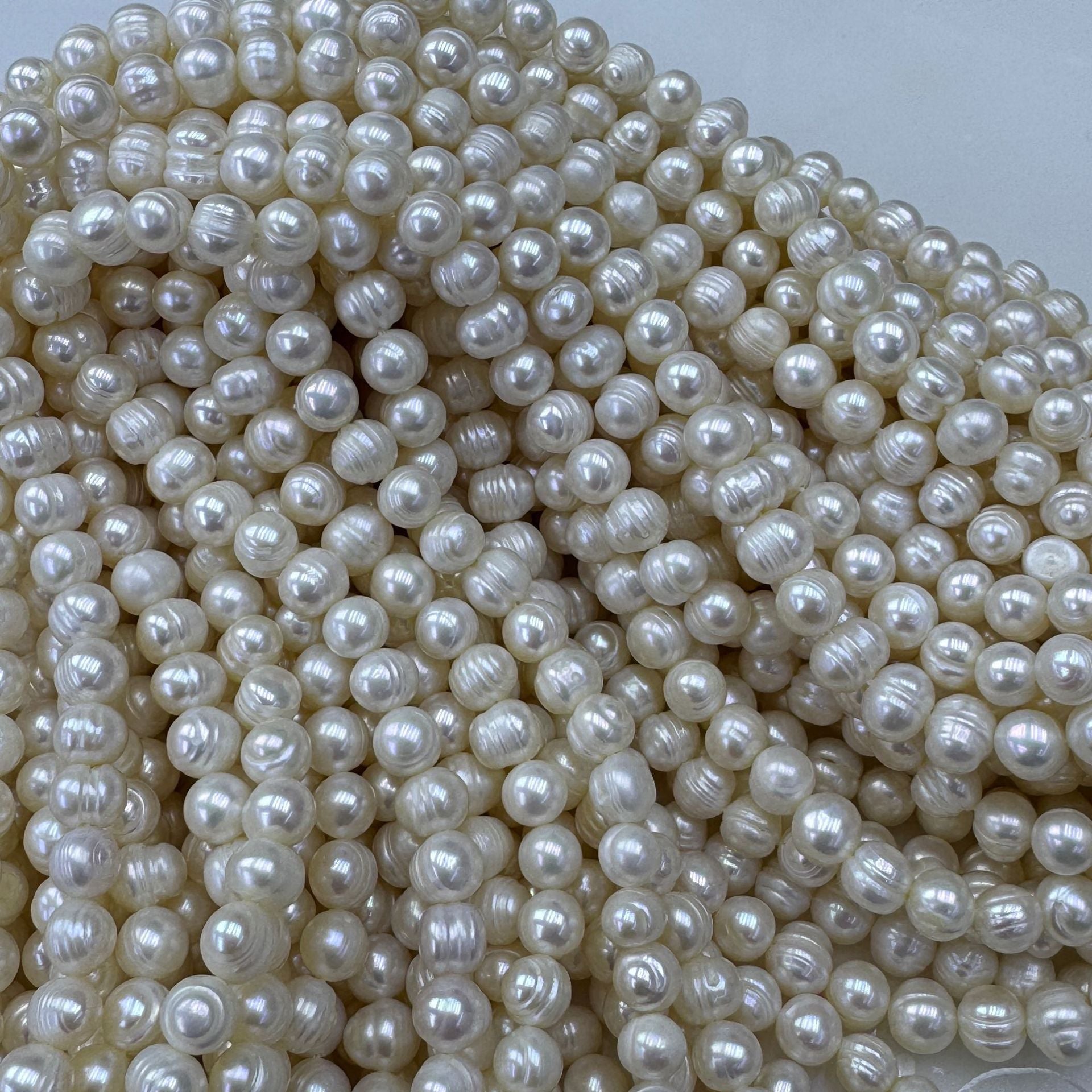 Handmade Freshwater Pearl Necklace With Natural White 7-8mm Pearls