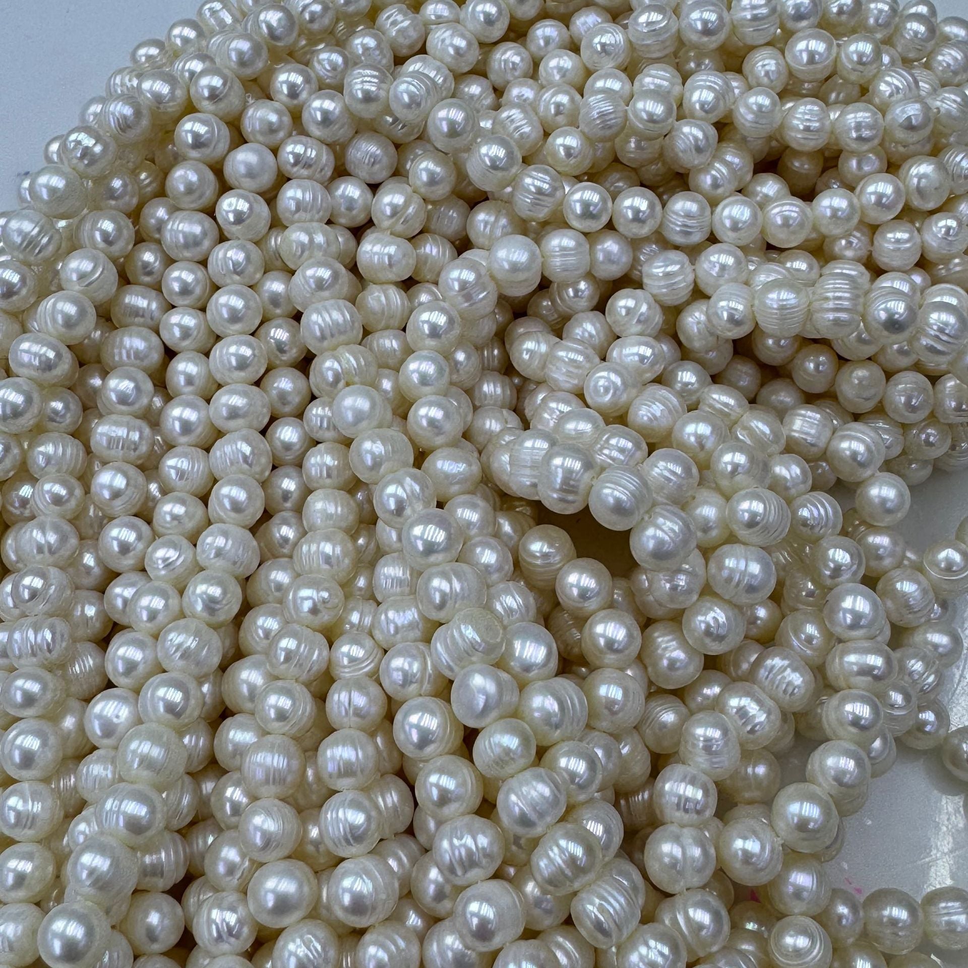 Handmade Freshwater Pearl Necklace With Natural White 7-8mm Pearls