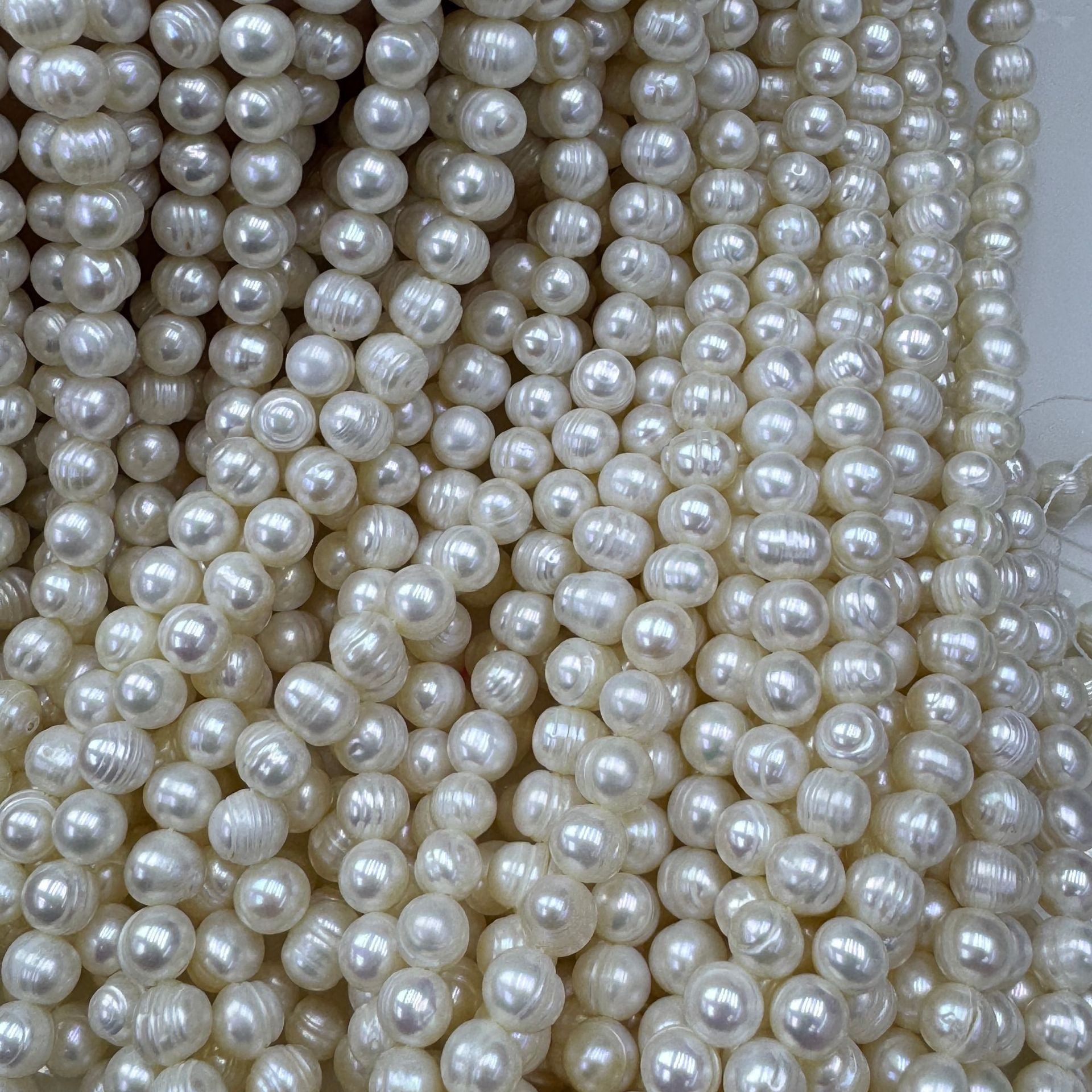 Handmade Freshwater Pearl Necklace With Natural White 7-8mm Pearls