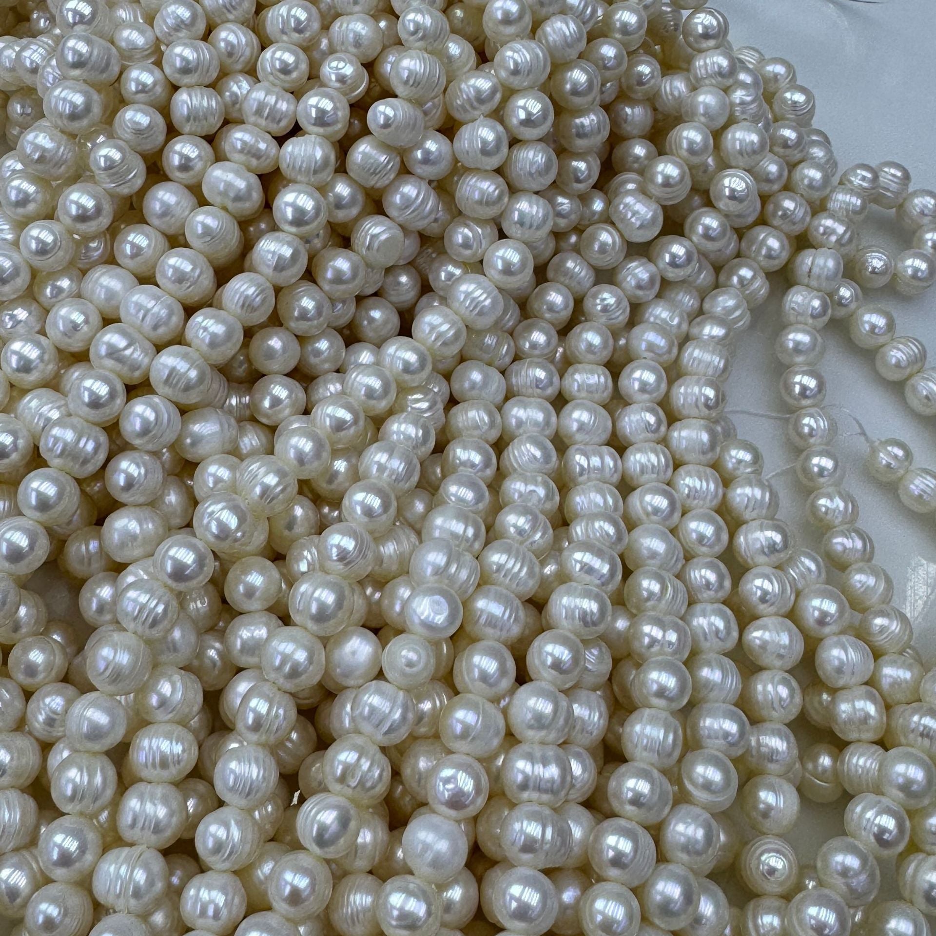Handmade Freshwater Pearl Necklace With Natural White 7-8mm Pearls