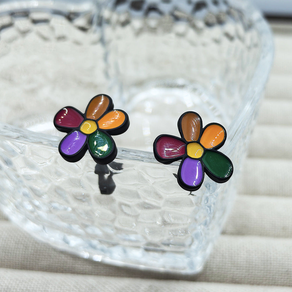 New Style Flowers Clip Earrings For Women In Colour With Stoving Varnish Finish, Made Of Zinc Alloy