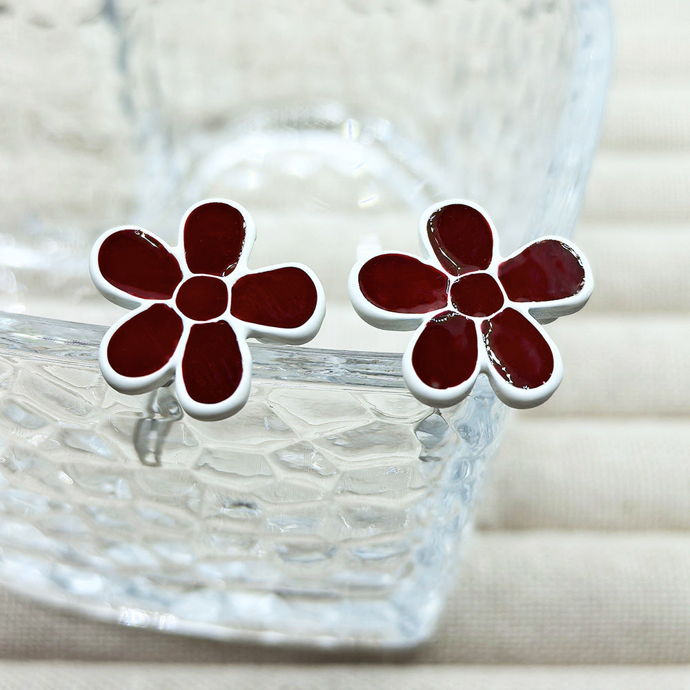 New Style Flowers Clip Earrings For Women In Colour With Stoving Varnish Finish, Made Of Zinc Alloy