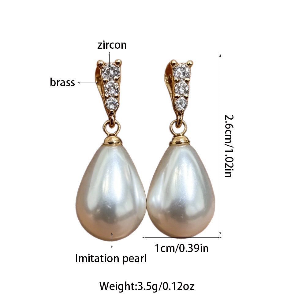 New Style Unisex Clip Earrings With Water Droplets Design In Gold Copper Featuring Zircon Inlay