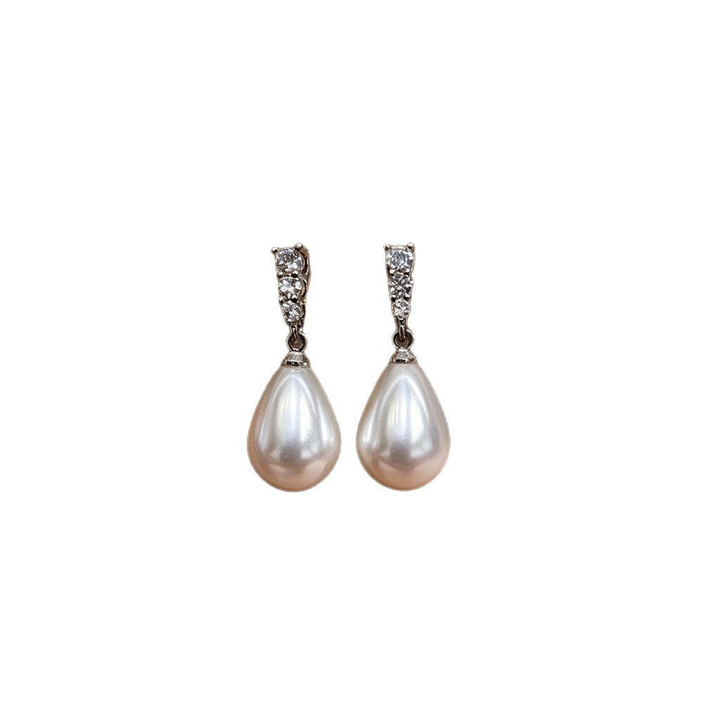 New Style Unisex Clip Earrings With Water Droplets Design In Gold Copper Featuring Zircon Inlay