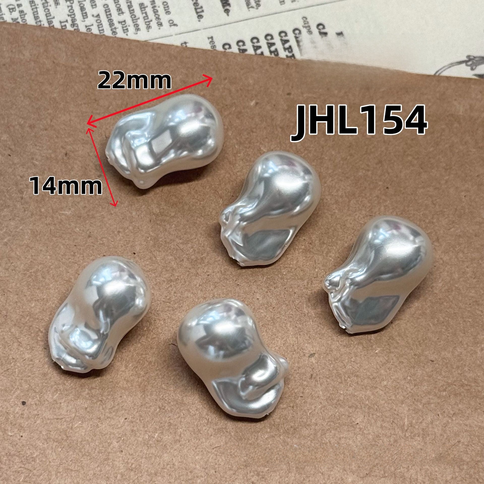 Irregular Baroque Style Glass Pearl Earring Findings With Half-Drilled Baroque Pearl Inlay