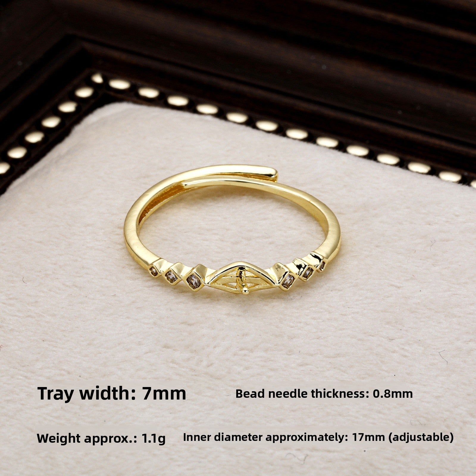 Handmade Pearl Ring Setting In Copper With Electroplated 18K Real Gold Plated Finish