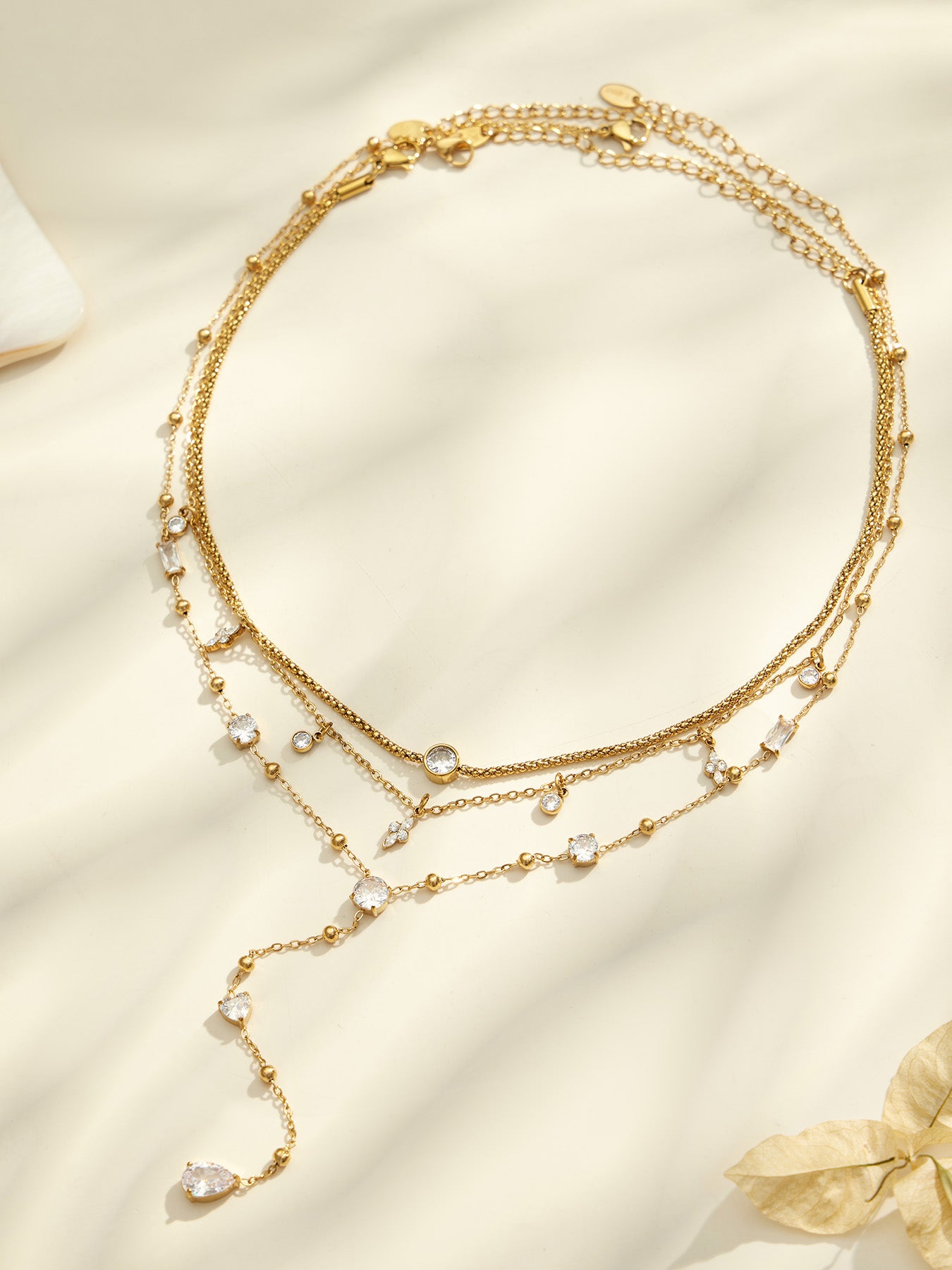 Geometric CNC Bracelets In IG Style, 316 Stainless Steel With 18K Gold Plated PVD Coating And Zircon Inlay Chain