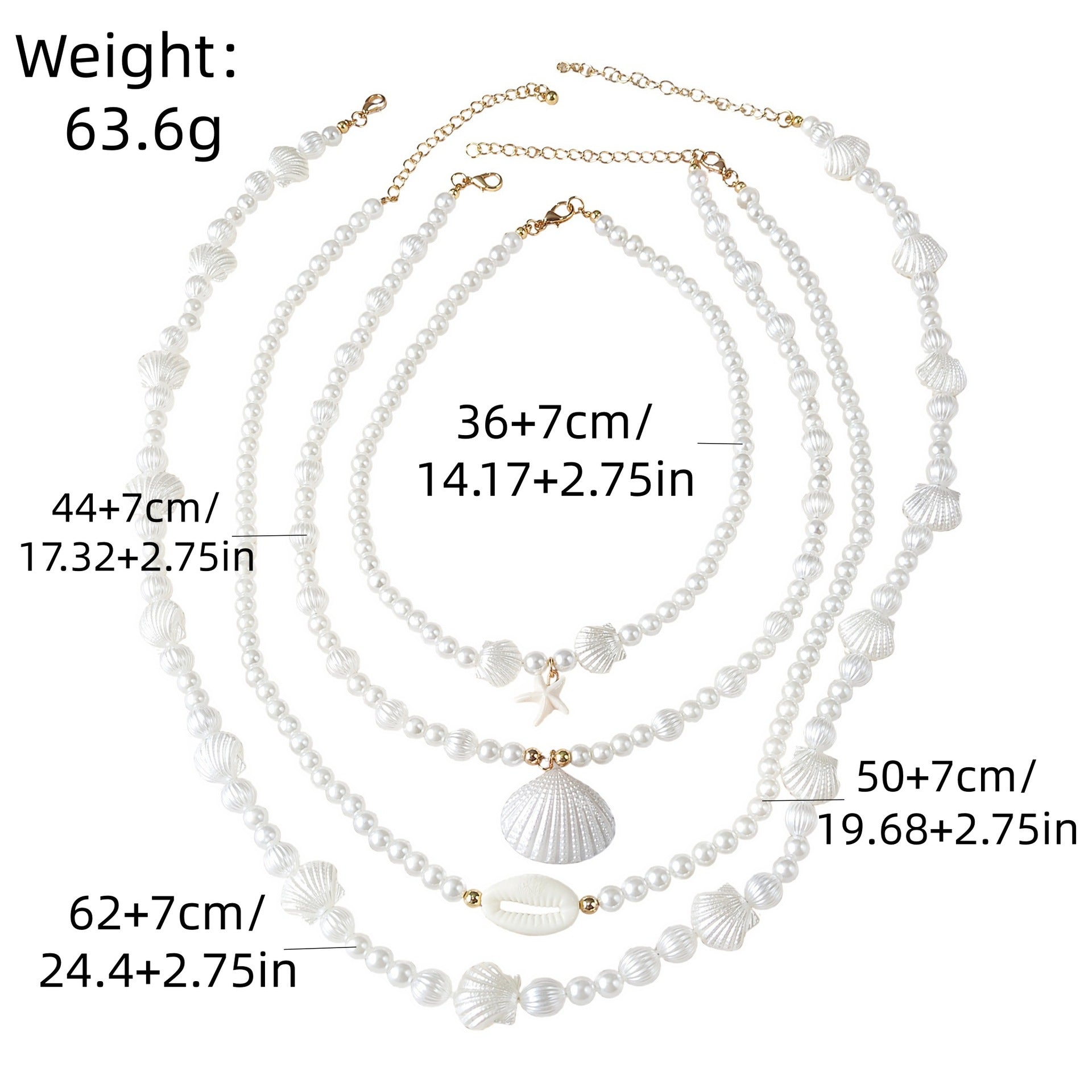 Bohemian Layered Necklaces For Women Featuring Shell Pendants With Imitation Pearl Accents, Perfect For Beach Wear