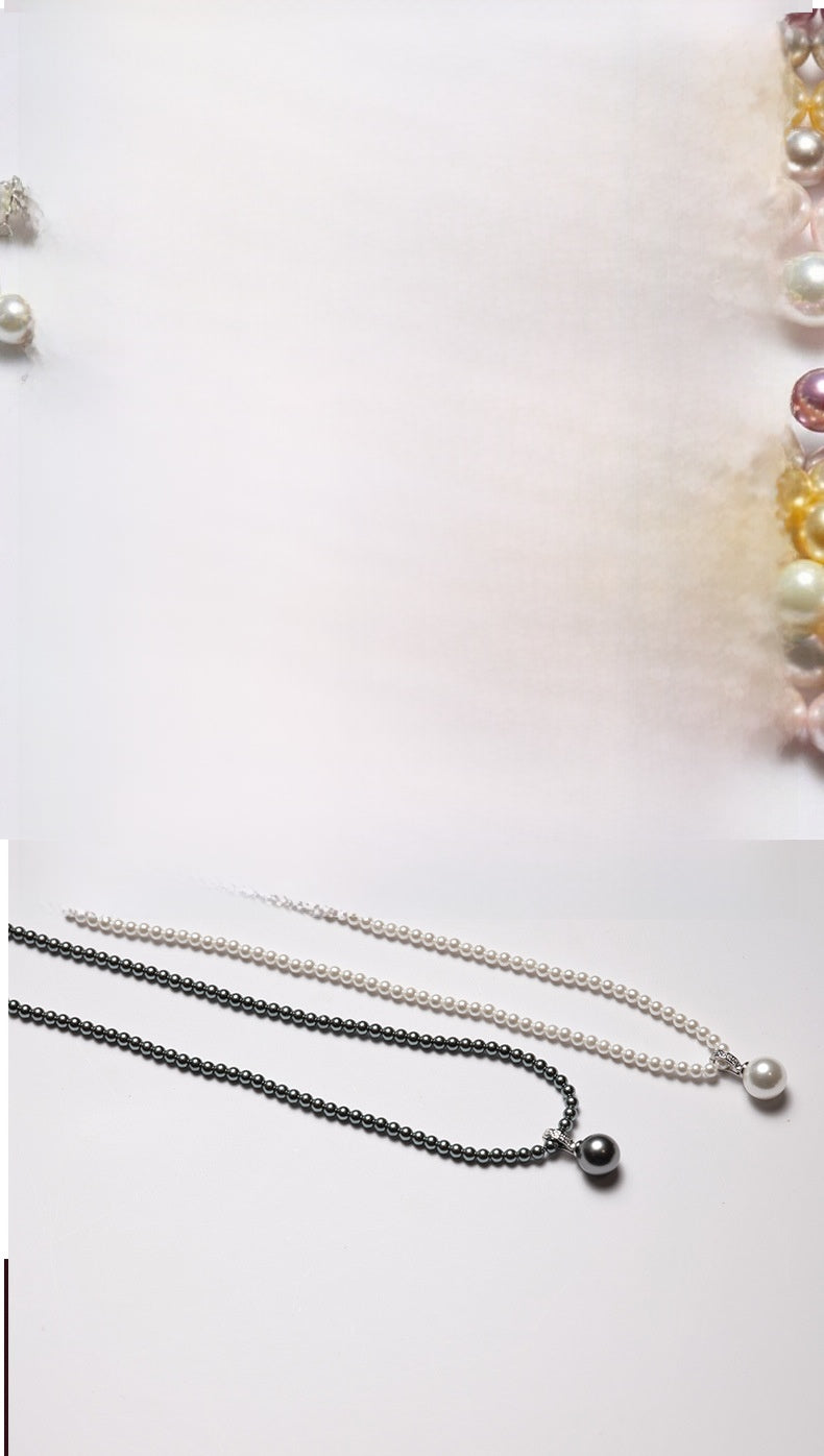 Handmade White Imitation Pearl Choker Necklace For Women With Sweet Style And Beaded Chain