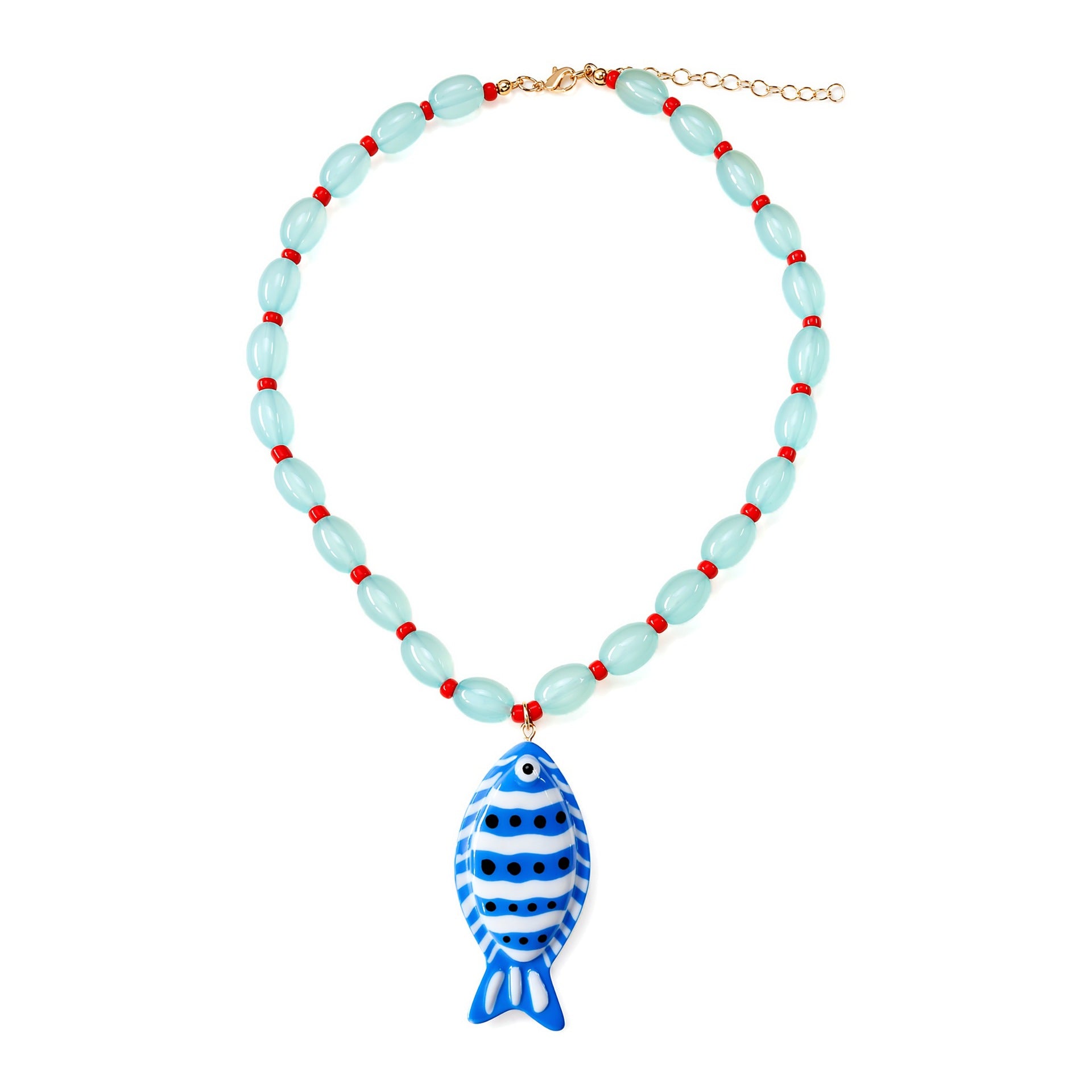 Handmade Tropical Fish Pendant Necklace For Women Featuring Acrylic Resin In Vibrant Colour