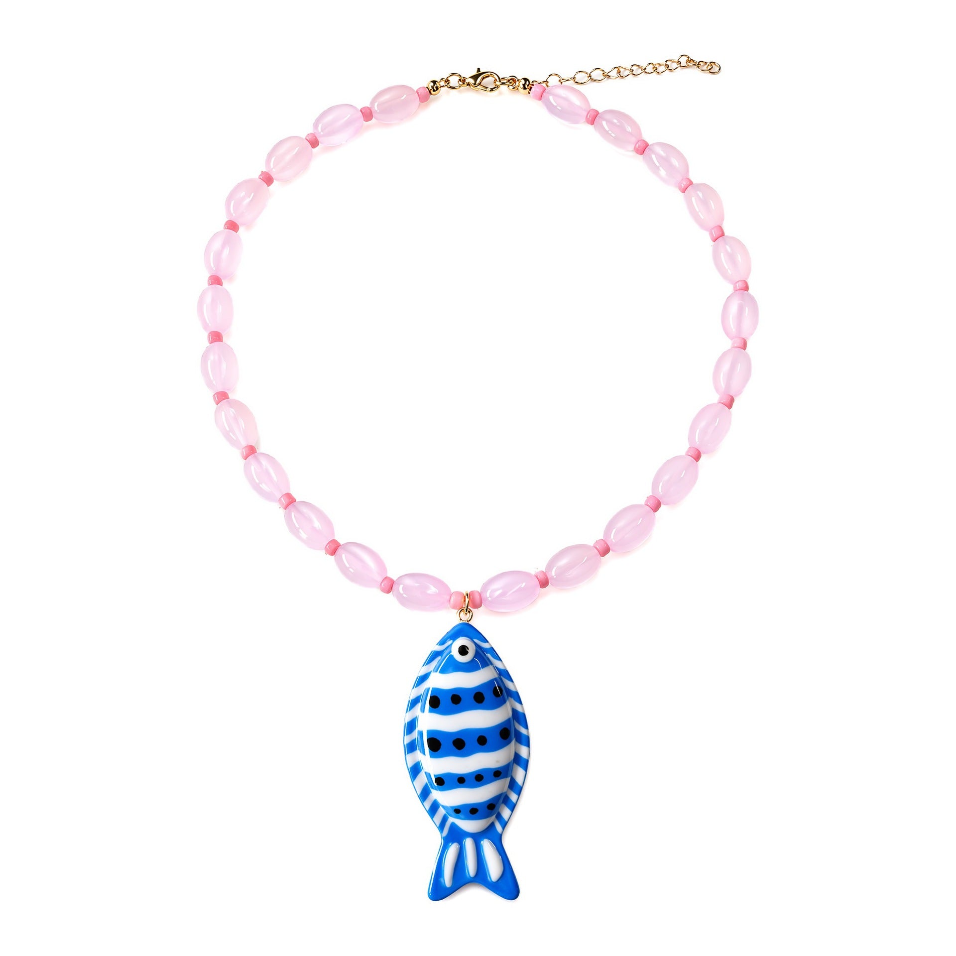 Handmade Tropical Fish Pendant Necklace For Women Featuring Acrylic Resin In Vibrant Colour