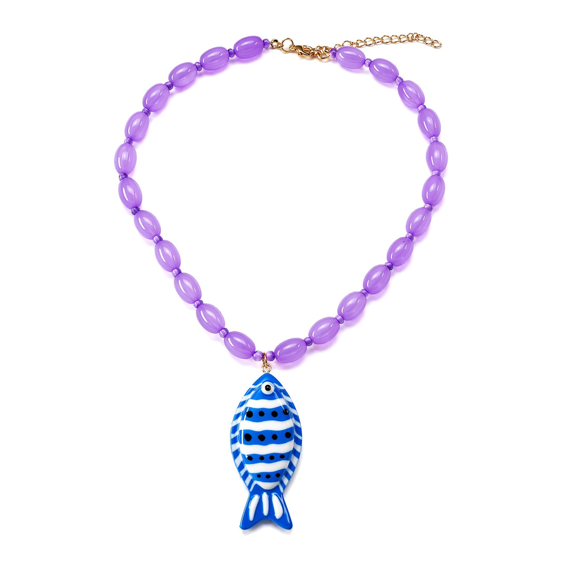 Handmade Tropical Fish Pendant Necklace For Women Featuring Acrylic Resin In Vibrant Colour