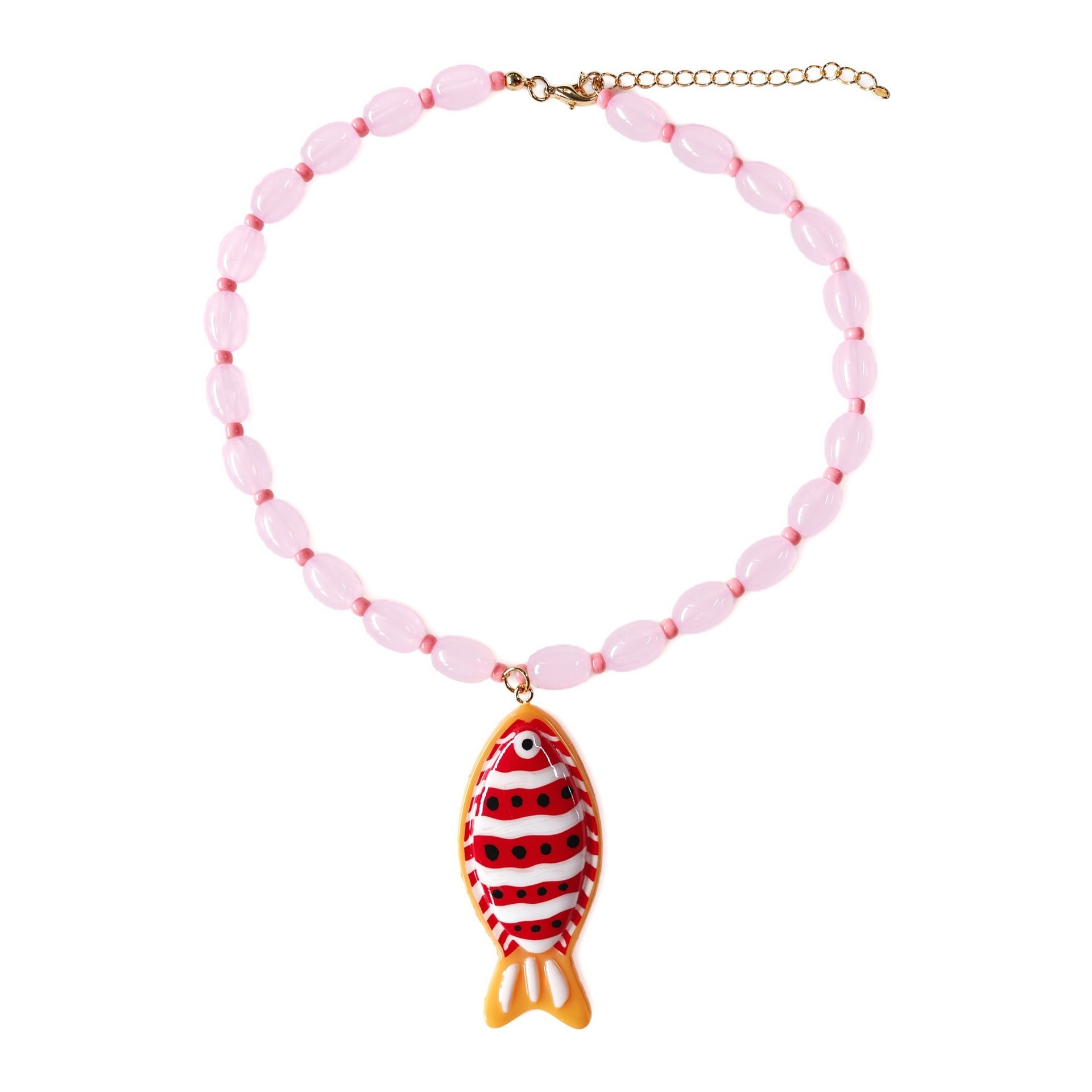Handmade Tropical Fish Pendant Necklace For Women Featuring Acrylic Resin In Vibrant Colour