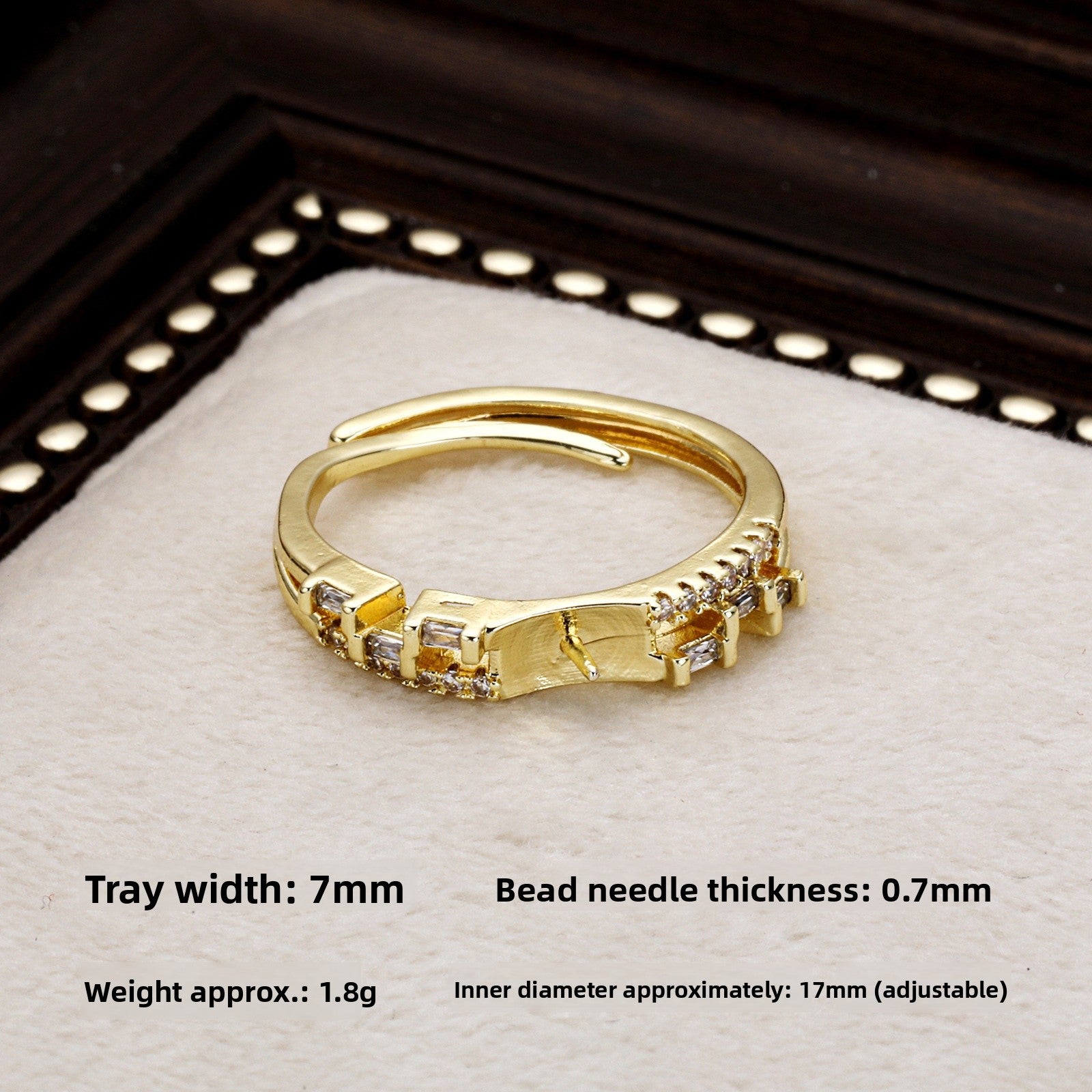Handmade Pearl Ring Setting In Copper With Electroplated 18K Real Gold Plated Finish