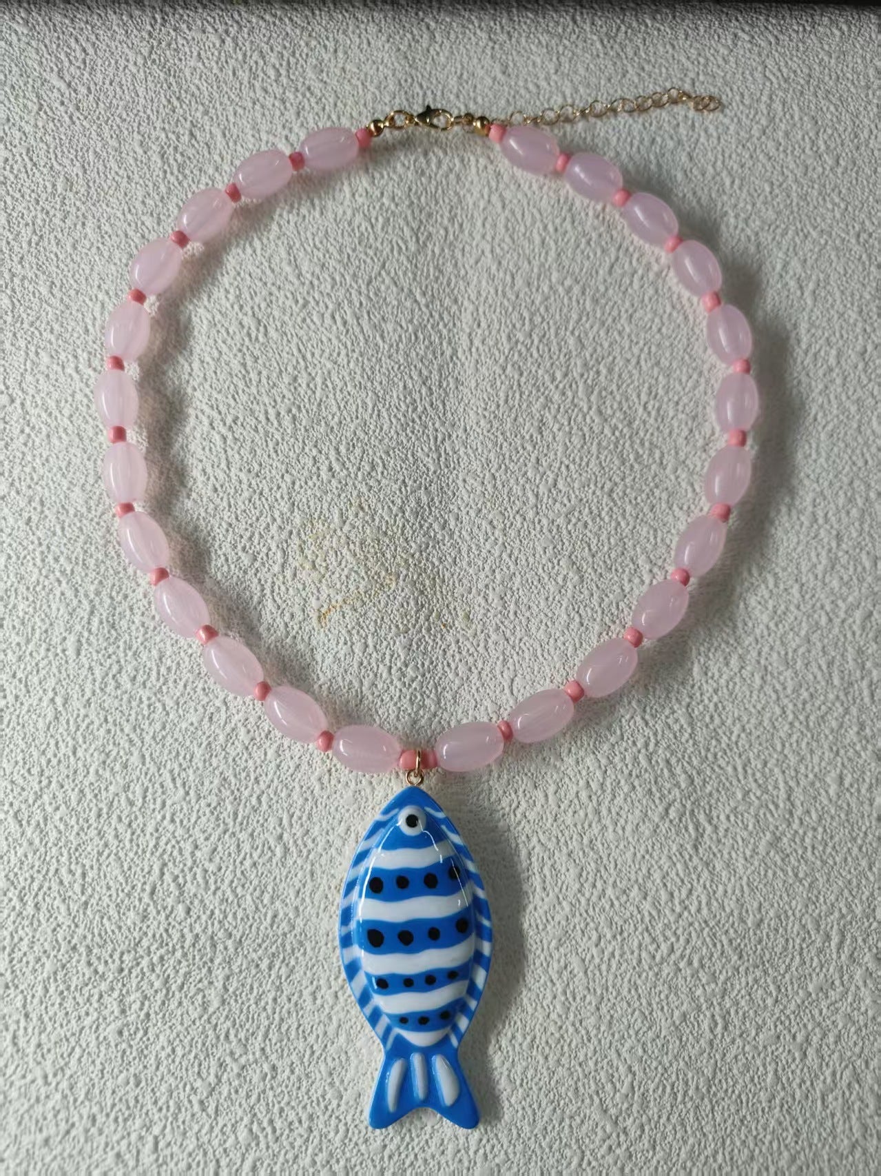 Handmade Tropical Fish Pendant Necklace For Women Featuring Acrylic Resin In Vibrant Colour