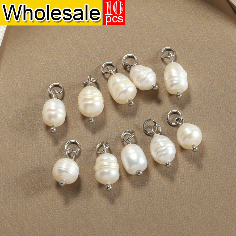 10 PCS Irregular Freshwater Pearl Earring Findings With Electroplated Finish In Baroque Style For DIY Jewelry Making