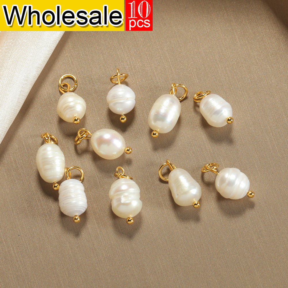 10 PCS Irregular Freshwater Pearl Earring Findings With Electroplated Finish In Baroque Style For DIY Jewelry Making