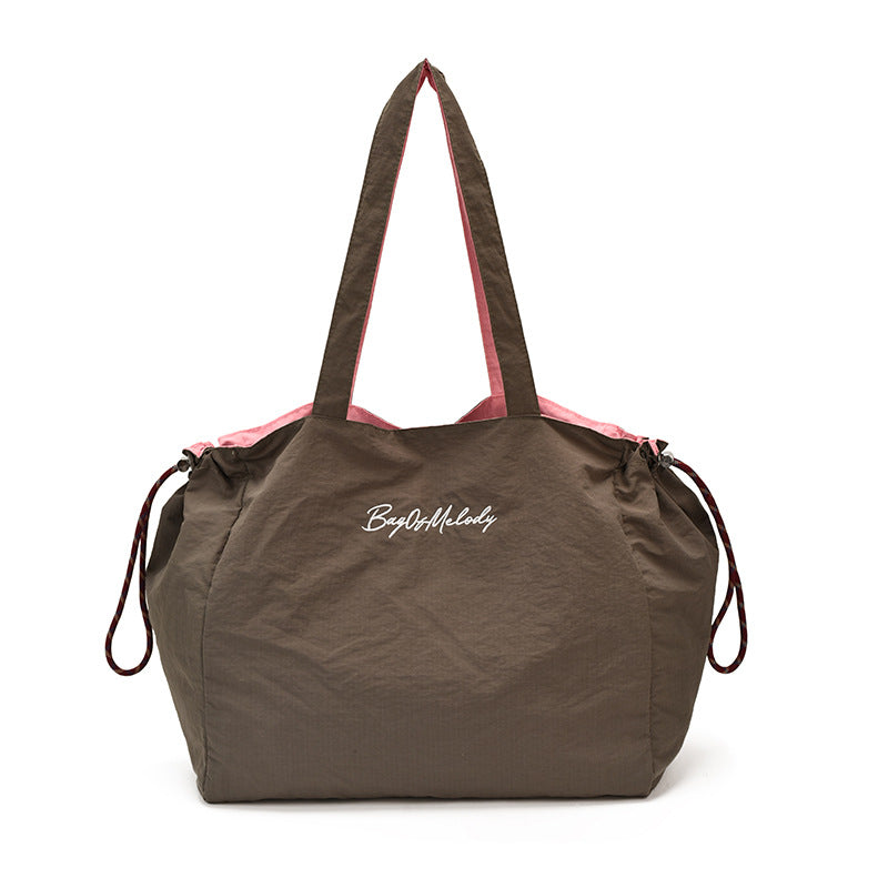 Color Block Square Canvas Bag For Women With Single Shoulder Strap, Large Capacity Canvas Shoulder Bag