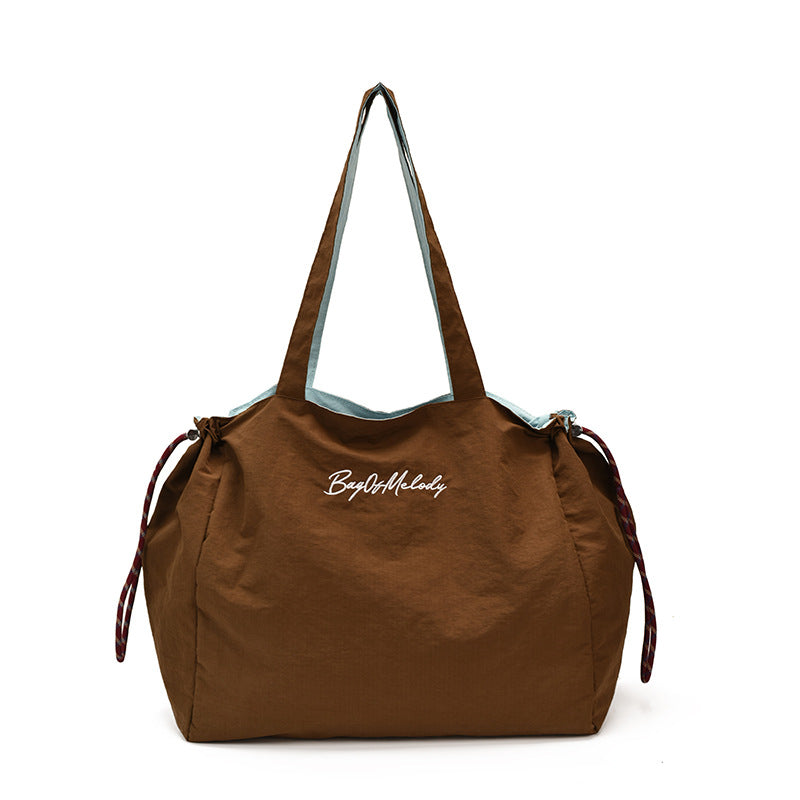 Color Block Square Canvas Bag For Women With Single Shoulder Strap, Large Capacity Canvas Shoulder Bag