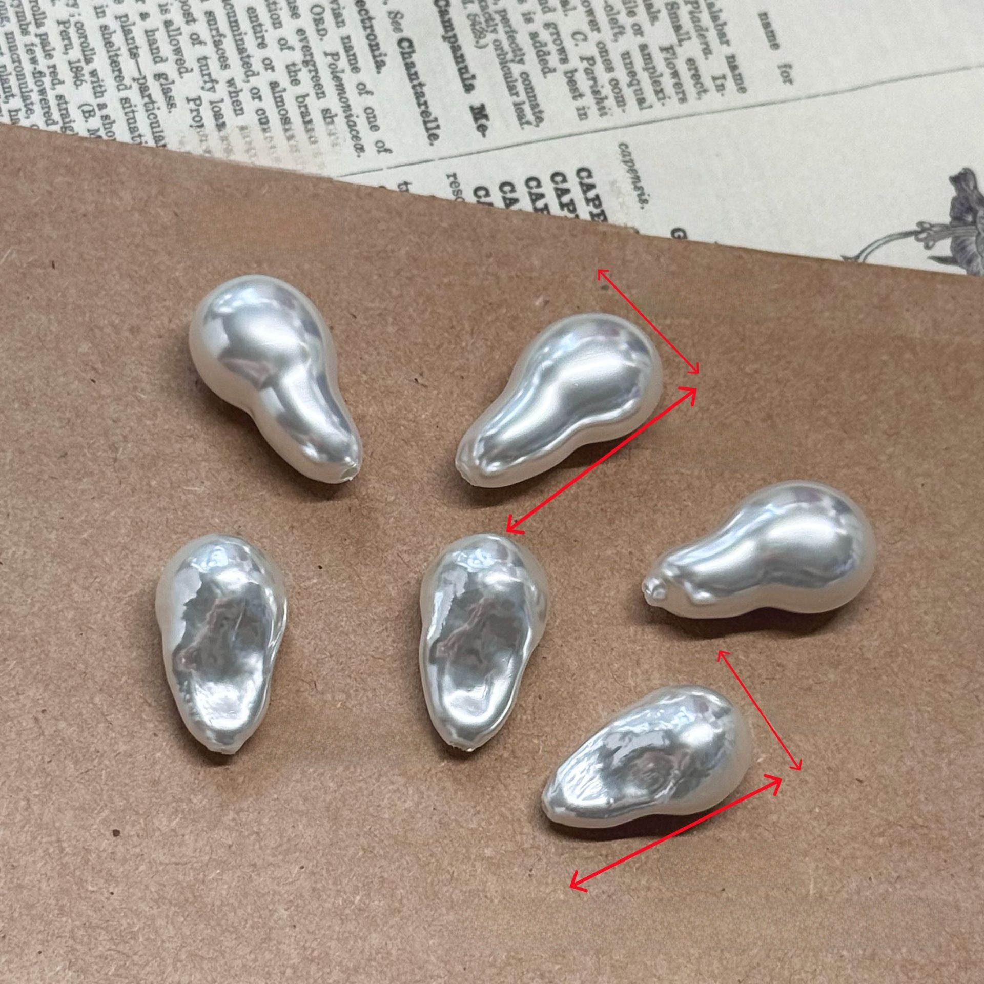 Irregular Baroque Style Glass Pearl Earring Findings With Half-Drilled Baroque Pearl Inlay