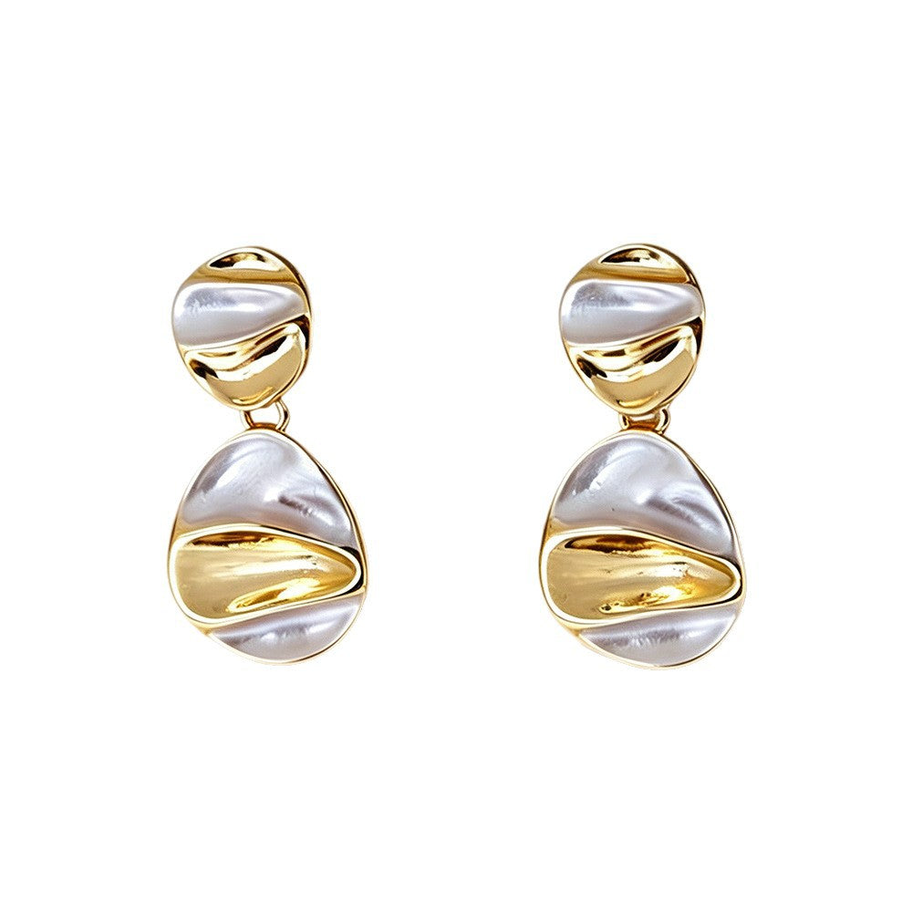 Geometric Purple Clip Earrings For Women In Zinc Alloy With Stoving Varnish Finish, Featuring Clip-On Style