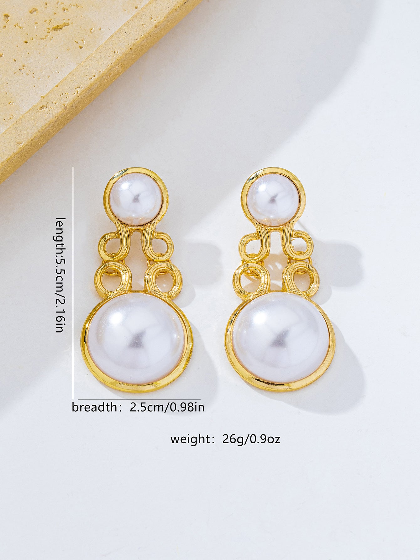 Elegant Geometric Hollow Out Stud Earrings For Women In Multicolor Alloy With Plastic Inlay