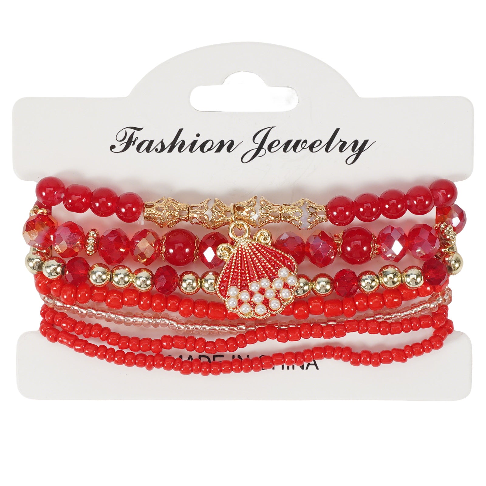 Bohemian Shell Beaded Bracelet In White With Mixed Materials For Unisex Style