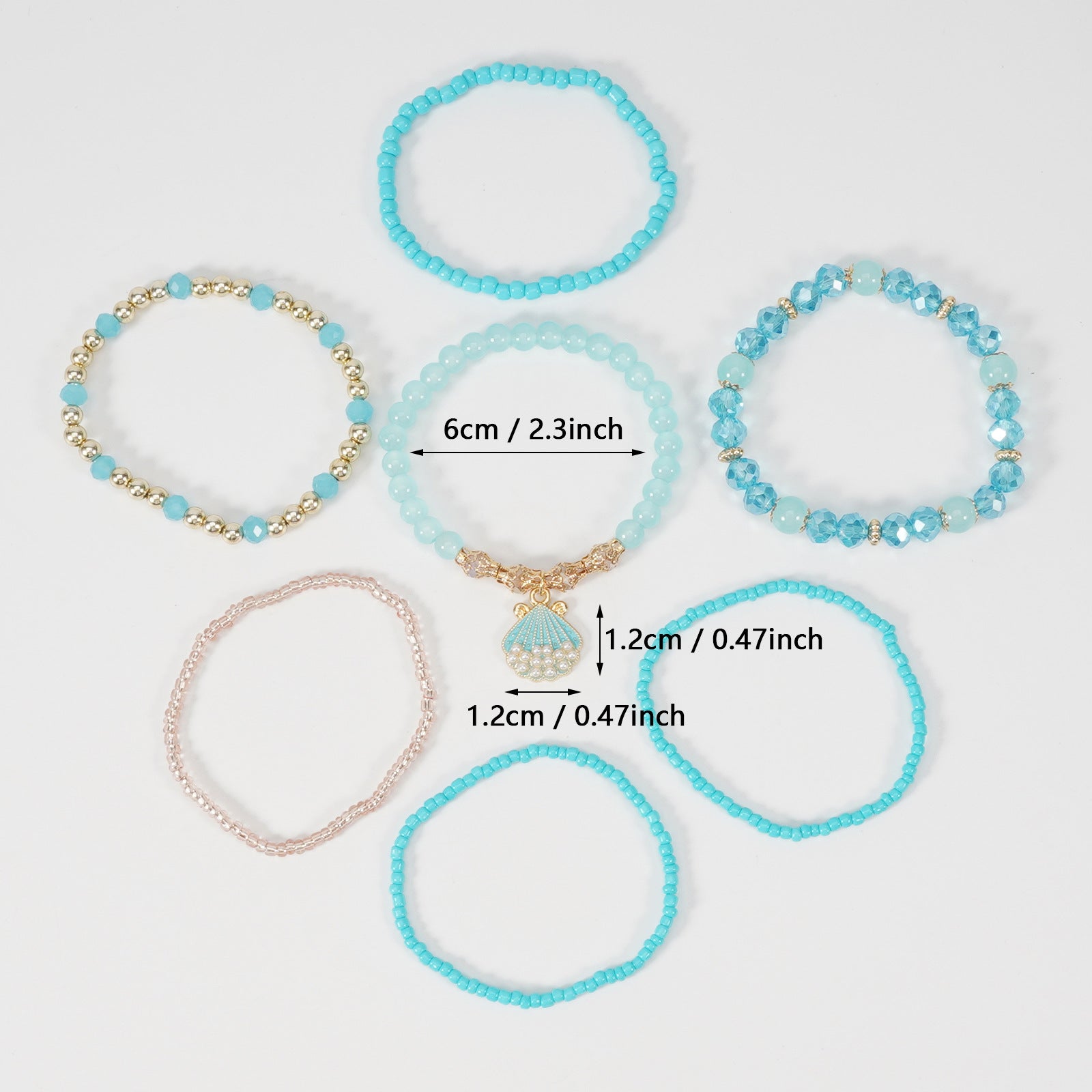 Bohemian Shell Beaded Bracelet In White With Mixed Materials For Unisex Style