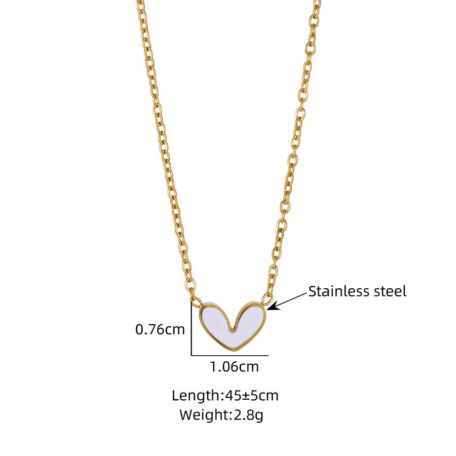 Heart Shape Simple Style Necklace For Women In 304 Stainless Steel With Waterproof Non Tarnish PVD Coated Cable Chain