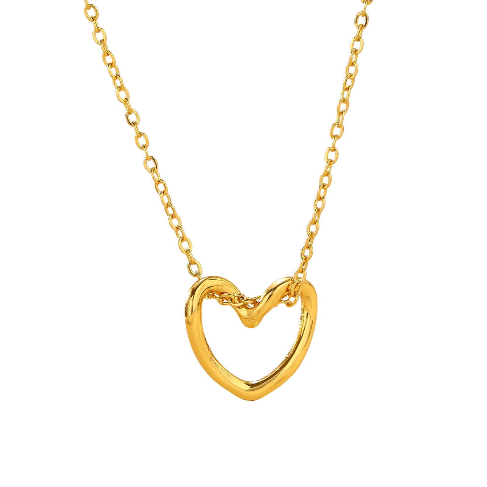 Heart Shape Twist Pendant Necklace For Women With 304 Stainless Steel Chain And Pendant